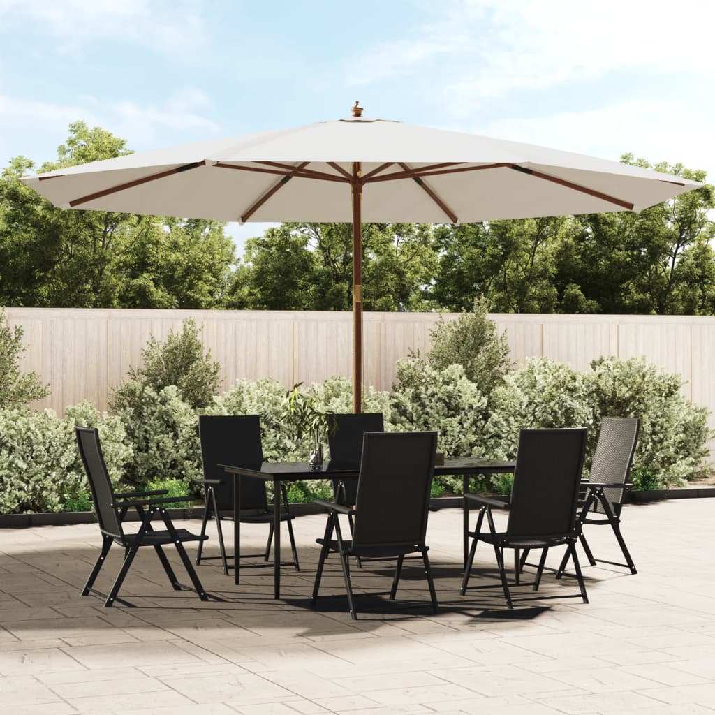 vidaXL Parasol avec mât en bois couleur sable 400x273 cm