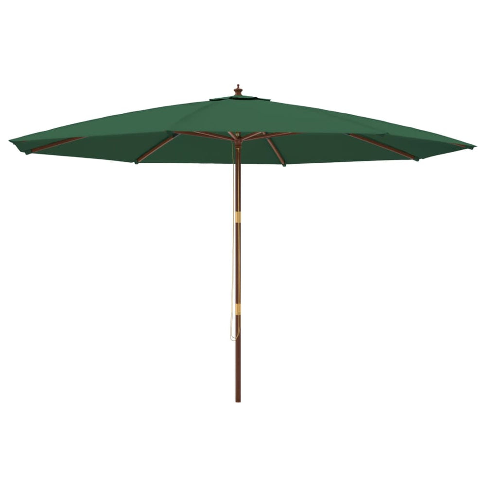 Grüner Sonnenschirm mit Holzmast 400x273 cm