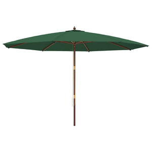 vidaXL Wooden Pole Parasol Green 400x273 cm