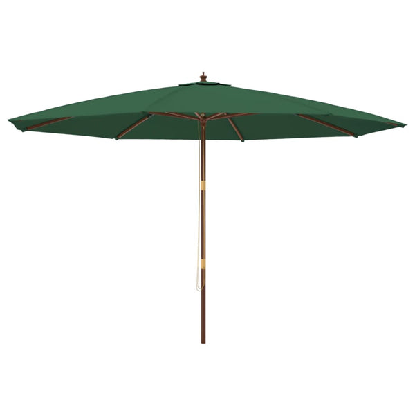 vidaXL Wooden Pole Parasol Green 400x273 cm