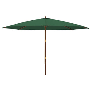 vidaXL Wooden Pole Parasol Green 400x273 cm