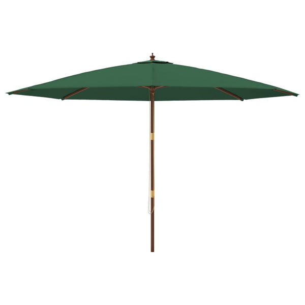 vidaXL Wooden Pole Parasol Green 400x273 cm