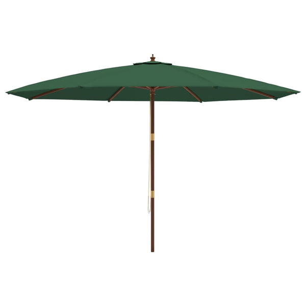 vidaXL Wooden Pole Parasol Green 400x273 cm