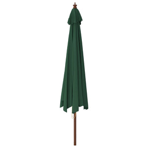 vidaXL Wooden Pole Parasol Green 400x273 cm