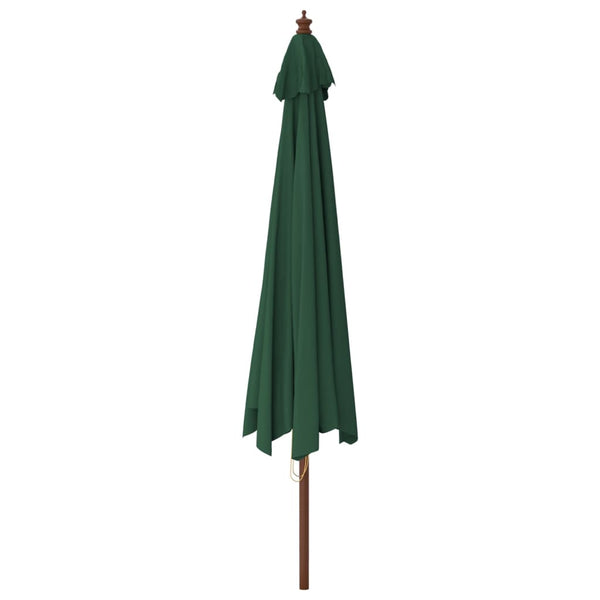 vidaXL Wooden Pole Parasol Green 400x273 cm
