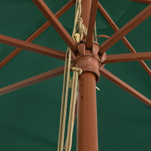 vidaXL Wooden Pole Parasol Green 400x273 cm