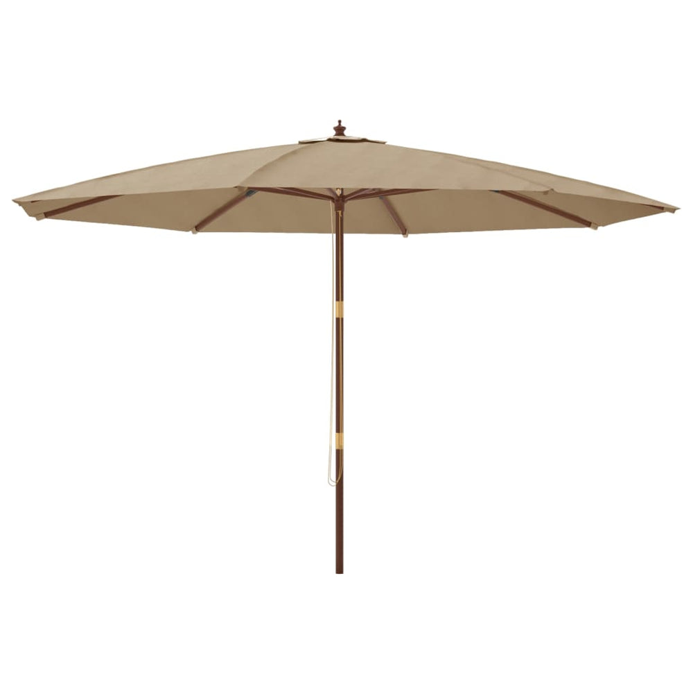 Taupe Sonnenschirm mit Holzmast 400x273 cm