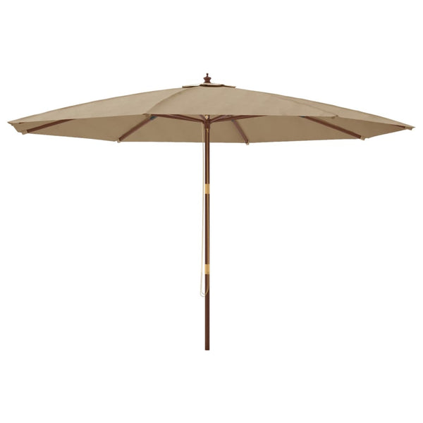 Taupe Sonnenschirm mit Holzmast 400x273 cm