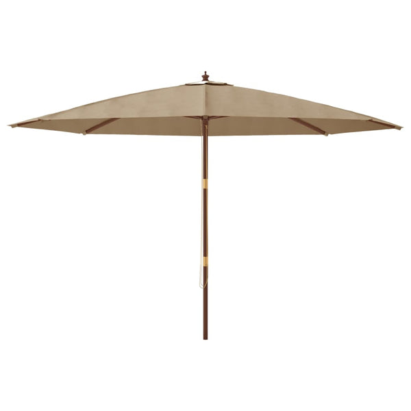 Taupe Sonnenschirm mit Holzmast 400x273 cm