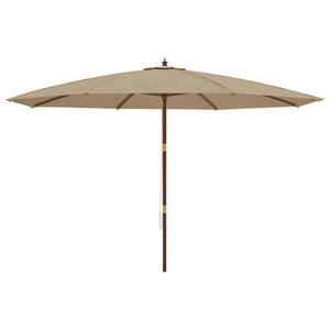 Taupe Sonnenschirm mit Holzmast 400x273 cm
