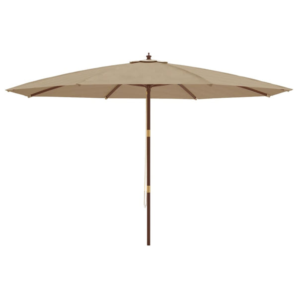 Taupe Sonnenschirm mit Holzmast 400x273 cm