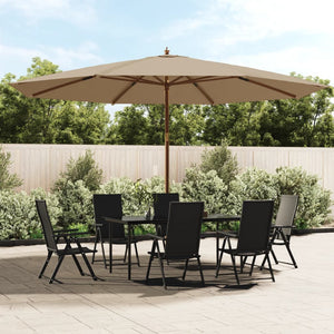 Taupe Sonnenschirm mit Holzmast 400x273 cm