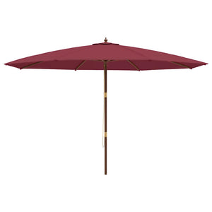 Bordeauxroter Sonnenschirm mit Holzmast 400x273 cm