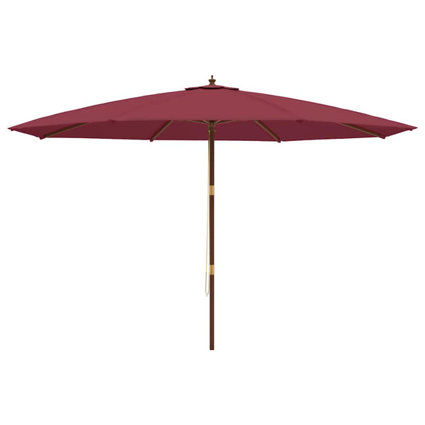 Bordeauxroter Sonnenschirm mit Holzmast 400x273 cm