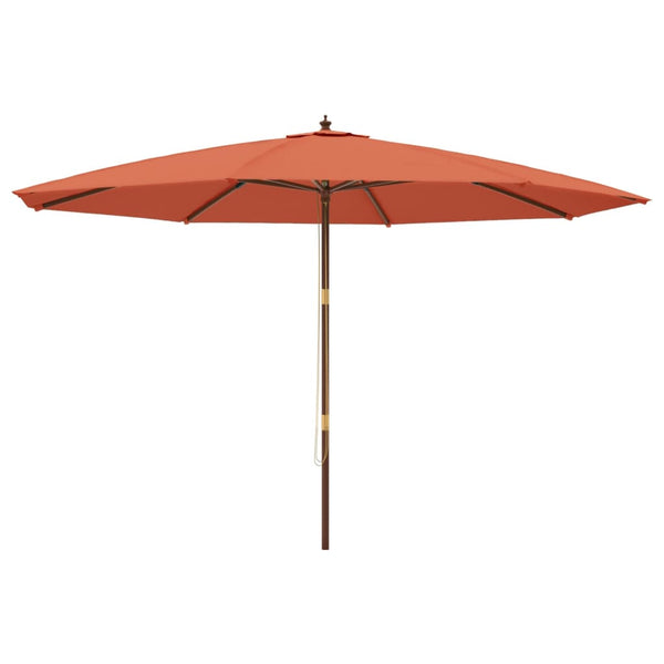 vidaXL Parasol avec mât en bois Terre cuite 400x273 cm