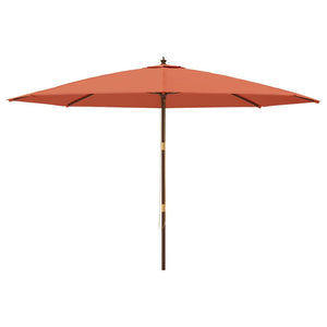 vidaXL Parasol avec mât en bois Terre cuite 400x273 cm