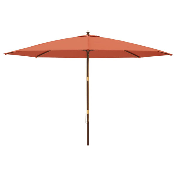 vidaXL Parasol avec mât en bois Terre cuite 400x273 cm