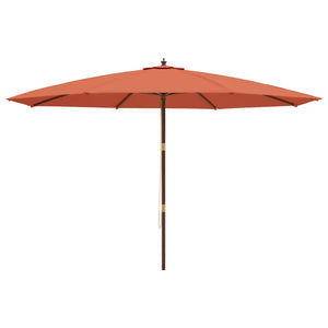 vidaXL Parasol avec mât en bois Terre cuite 400x273 cm