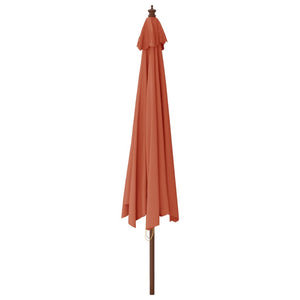 vidaXL Parasol avec mât en bois Terre cuite 400x273 cm