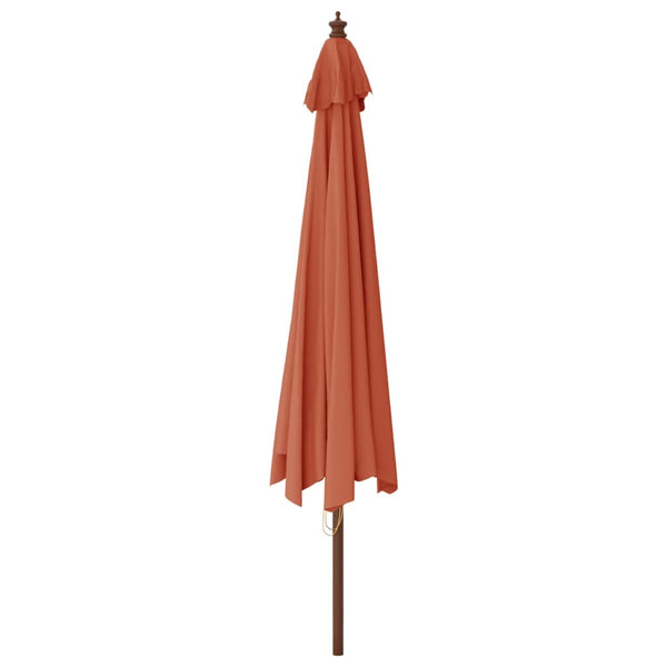 vidaXL Parasol avec mât en bois Terre cuite 400x273 cm