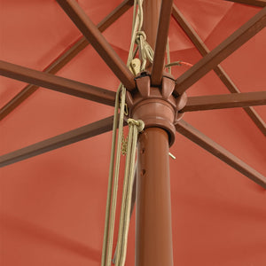 vidaXL Parasol avec mât en bois Terre cuite 400x273 cm