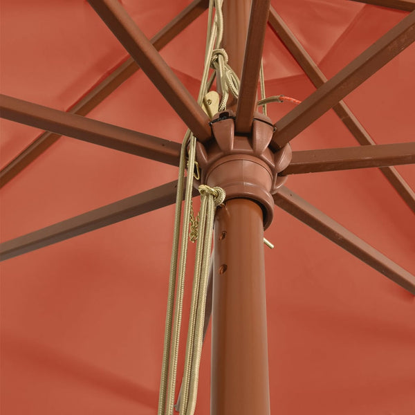 vidaXL Parasol avec mât en bois Terre cuite 400x273 cm