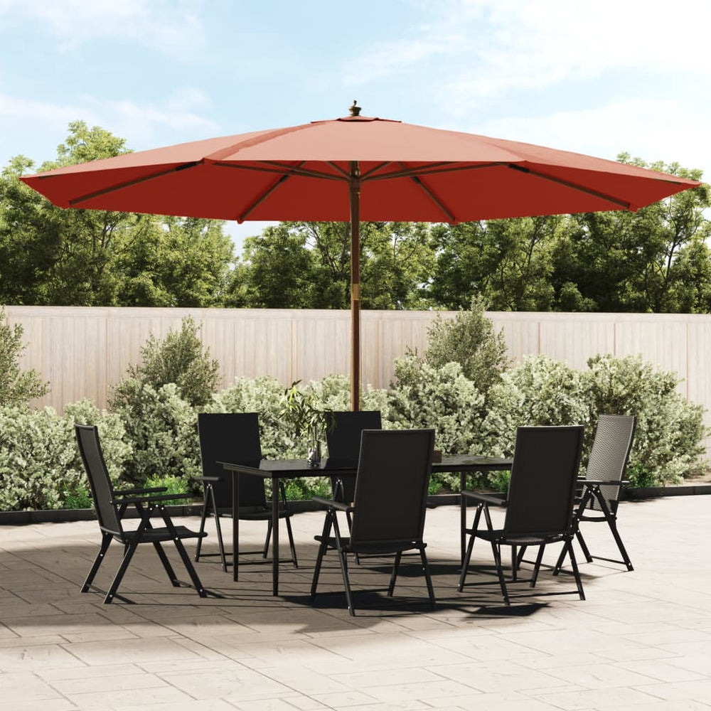 Terrakotta Sonnenschirm mit Holzmast 400cm
