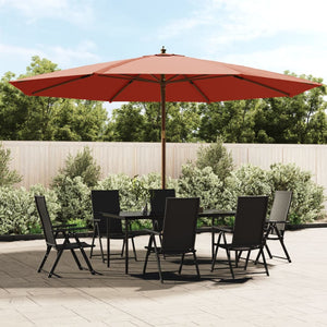 vidaXL Parasol avec mât en bois Terre cuite 400x273 cm