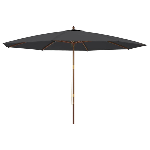 vidaXL Parasol avec mât en bois Noir 400x273 cm