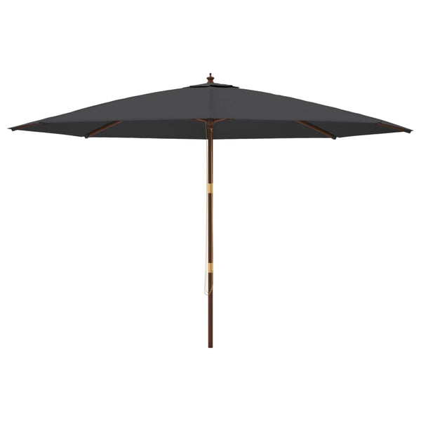 vidaXL Parasol avec mât en bois Noir 400x273 cm