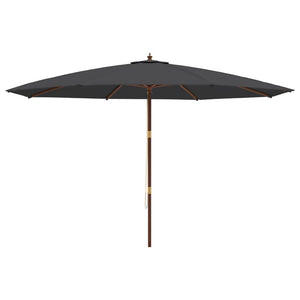 vidaXL Parasol avec mât en bois Noir 400x273 cm