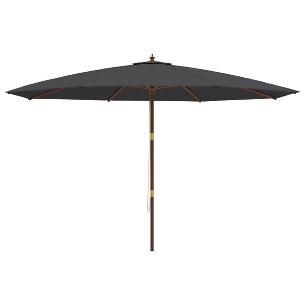 vidaXL Parasol avec mât en bois Noir 400x273 cm