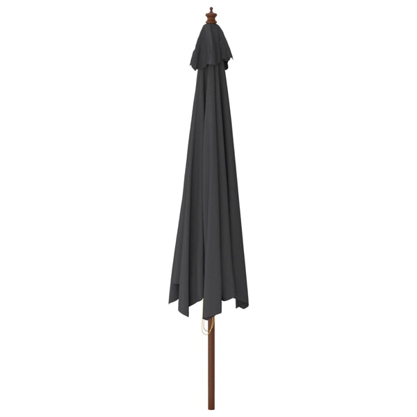 vidaXL Parasol avec mât en bois Noir 400x273 cm