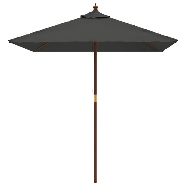 vidaXL Parasol avec Mât en Bois Anthracite 198x198x231 cm