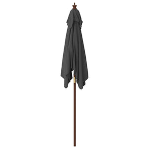 vidaXL Parasol avec Mât en Bois Anthracite 198x198x231 cm