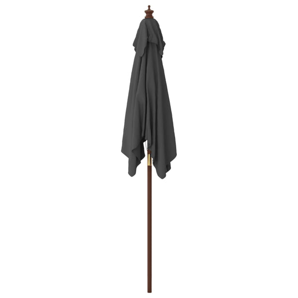 vidaXL Parasol avec Mât en Bois Anthracite 198x198x231 cm