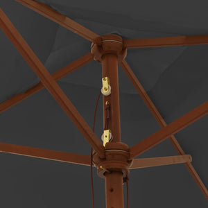 vidaXL Parasol avec Mât en Bois Anthracite 198x198x231 cm