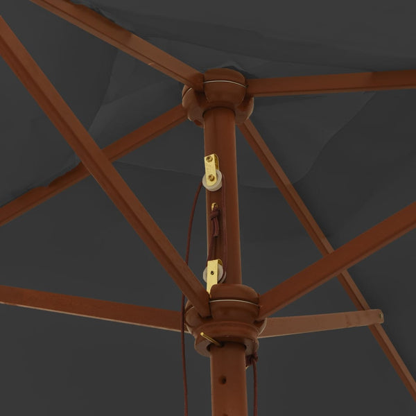 vidaXL Parasol avec Mât en Bois Anthracite 198x198x231 cm