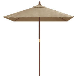 Taupe Sonnenschirm mit Holzmast 198x198 cm