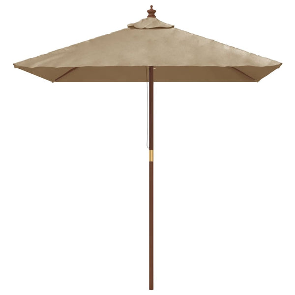 Taupe Sonnenschirm mit Holzmast 198x198 cm