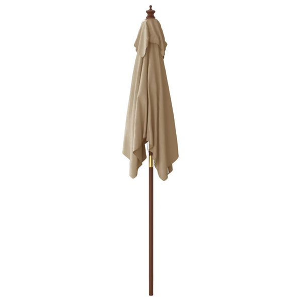 Taupe Sonnenschirm mit Holzmast 198x198 cm