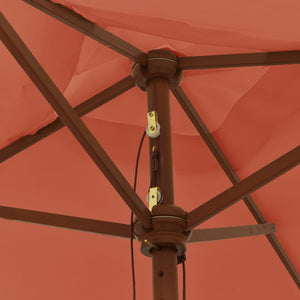 Terrakotta Sonnenschirm mit Holzständer 198x198 cm