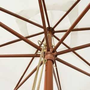 Sandfarbener Sonnenschirm mit Holzmast 300x300 cm
