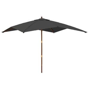 vidaXL Parasol avec mât en bois Anthracite 300x300x273 cm