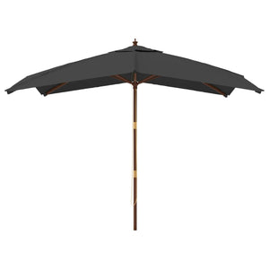 vidaXL Parasol avec mât en bois Anthracite 300x300x273 cm