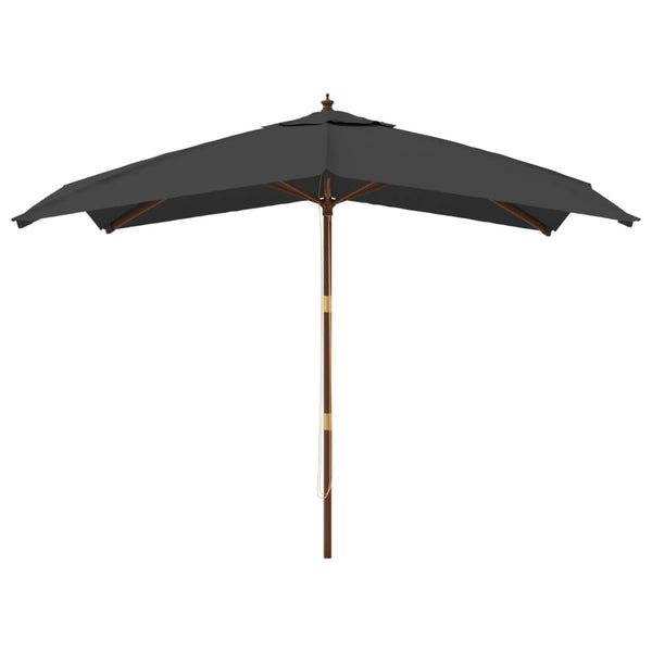 vidaXL Parasol avec mât en bois Anthracite 300x300x273 cm