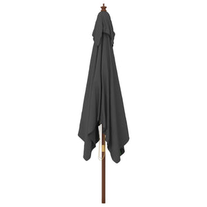vidaXL Parasol avec mât en bois Anthracite 300x300x273 cm
