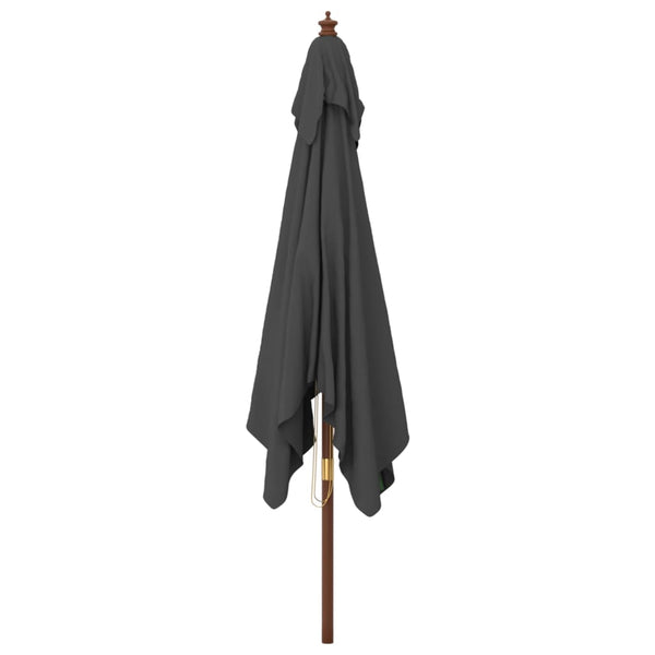 vidaXL Parasol avec mât en bois Anthracite 300x300x273 cm