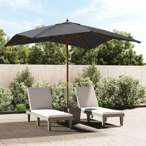 vidaXL Parasol avec mât en bois Anthracite 300x300x273 cm
