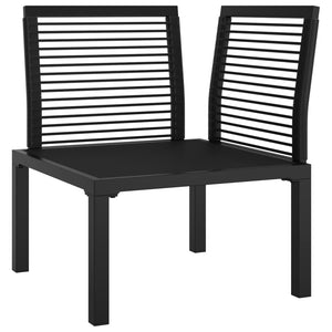 Garten Eckstuhl mit Kissen, Poly Rattan Schwarz/Grau